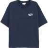 Men T-Shirts Maison-Kitsune Maison Kitsuné Handwriting T-shirt Blue