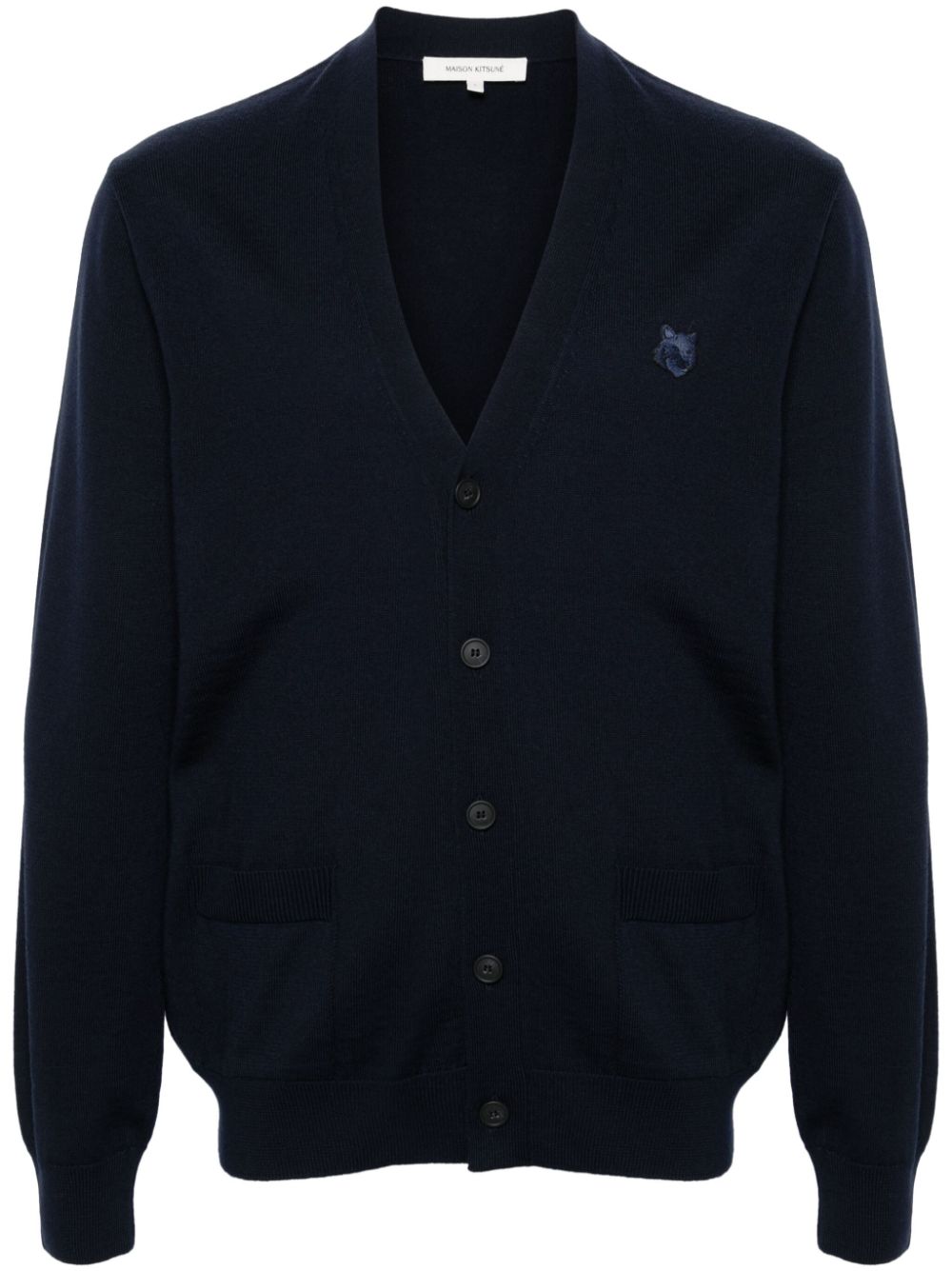 Men Cardigans Maison-Kitsune Maison Kitsuné Chillax Fox Wool Cardigan Blue