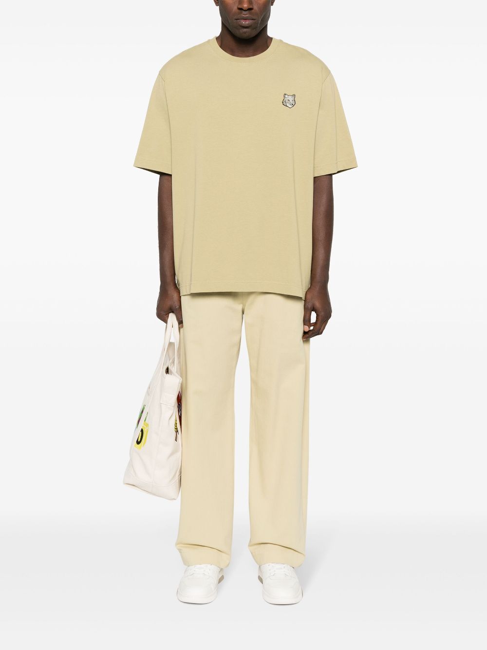 Men T-Shirts Maison-Kitsune Maison Kitsuné Bold Fox Head-patch T-shirt Neutrals