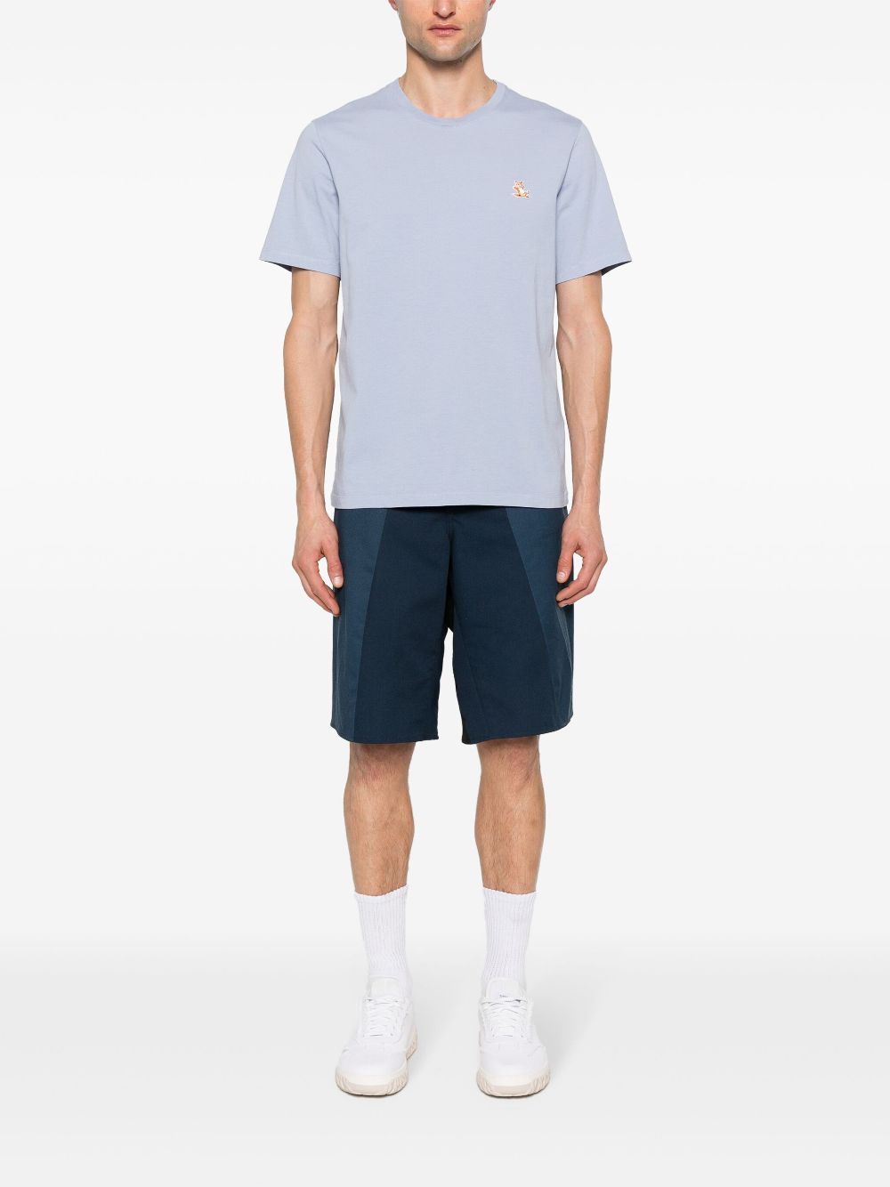 Maison Kitsuné Chillax Fox Cotton T-shirt Blue Men T-Shirts Maison-Kitsune