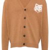 Maison-Kitsune Maison Kitsuné Fox Head Intarsia Cardigan Neutrals Men Cardigans