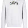 Men Sweatshirts Maison-Kitsune Maison Kitsuné logo-print Cotton Sweatshirt Grey