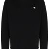 Men Sweatshirts Maison-Kitsune Maison Kitsuné Flag Fox Cotton Sweatshirt Black