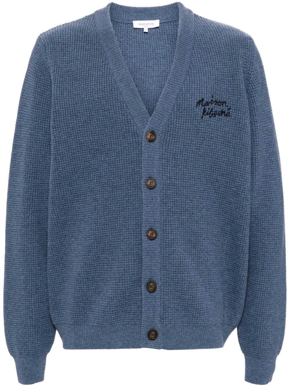 Maison-Kitsune Maison Kitsuné Handwriting Comfort Cardigan Blue Men Cardigans