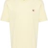 Maison-Kitsune T-Shirts Men Maison Kitsuné Fox Head Cotton T-shirt Yellow