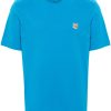 Maison Kitsuné Fox Head Cotton T-shirt Blue Maison-Kitsune Men T-Shirts