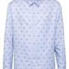 Maison-Kitsune Shirts Men Maison Kitsuné Fox-print Shirt Blue