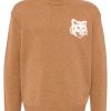 Men Knitted Sweaters Maison-Kitsune Maison Kitsuné Fox Head Intarsia Comfort Jumper Neutrals