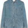 Maison Kitsuné spread-collar Denim Jacdket Blue Maison-Kitsune Men Denim Jackets
