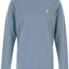 Maison Kitsuné logo-appliqué Cotton t-shirt Blue Men T-Shirts Maison-Kitsune