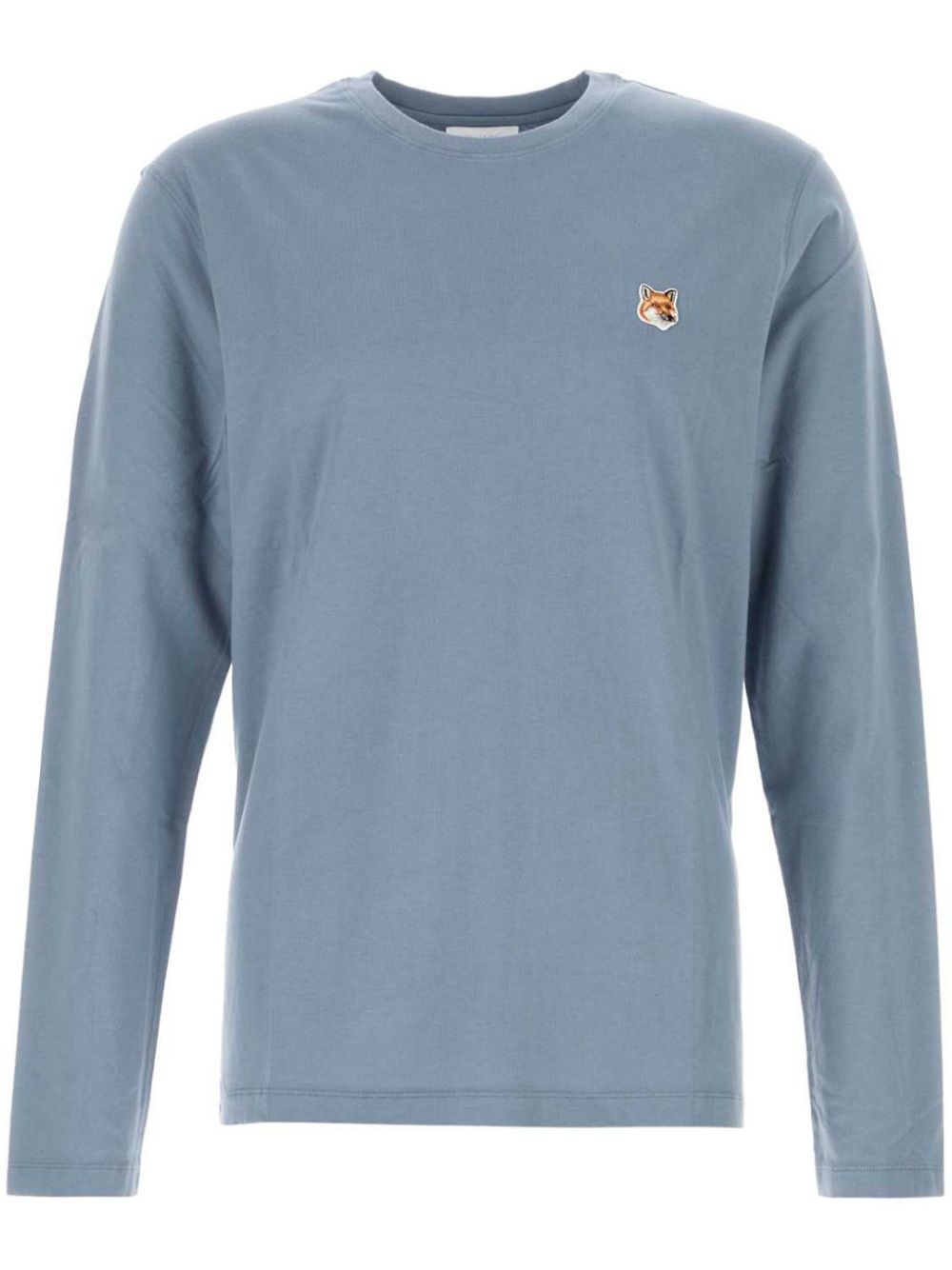 Maison Kitsuné logo-appliqué Cotton t-shirt Blue Men T-Shirts Maison-Kitsune