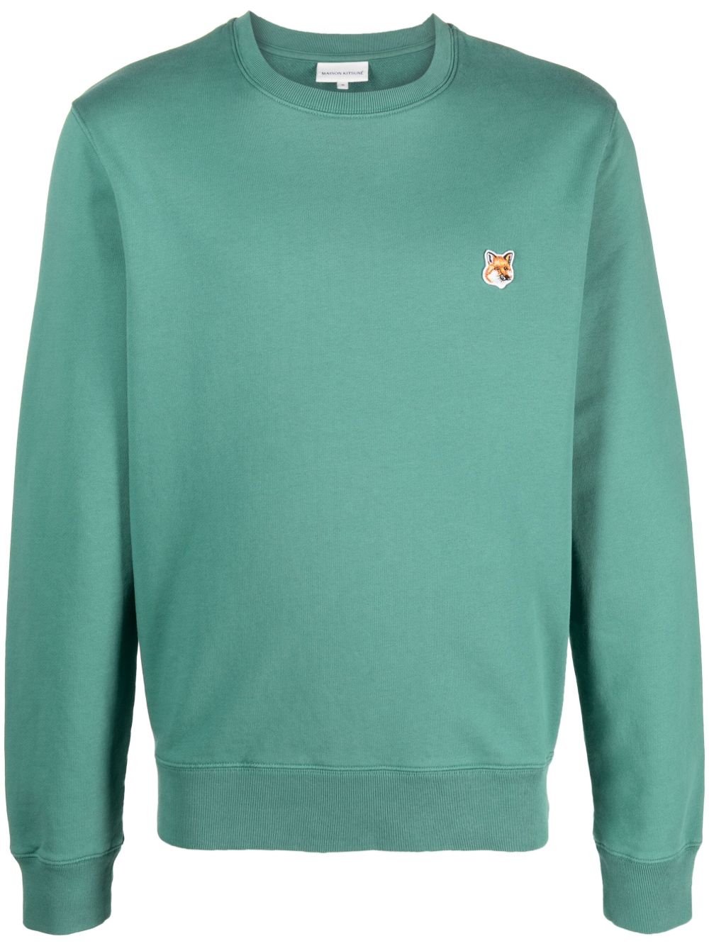 Maison-Kitsune Sweatshirts Men Maison Kitsuné Fox logo-appliqué Jersey Sweatshirt Green