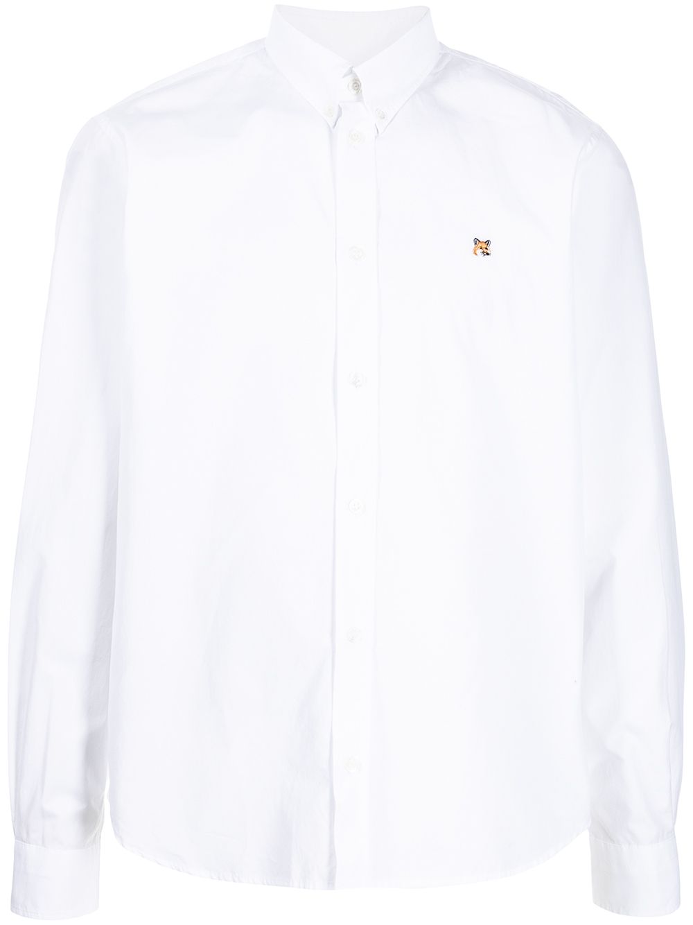 Maison Kitsuné Embroidered Logo Polo Shirt White Maison-Kitsune Men Shirts