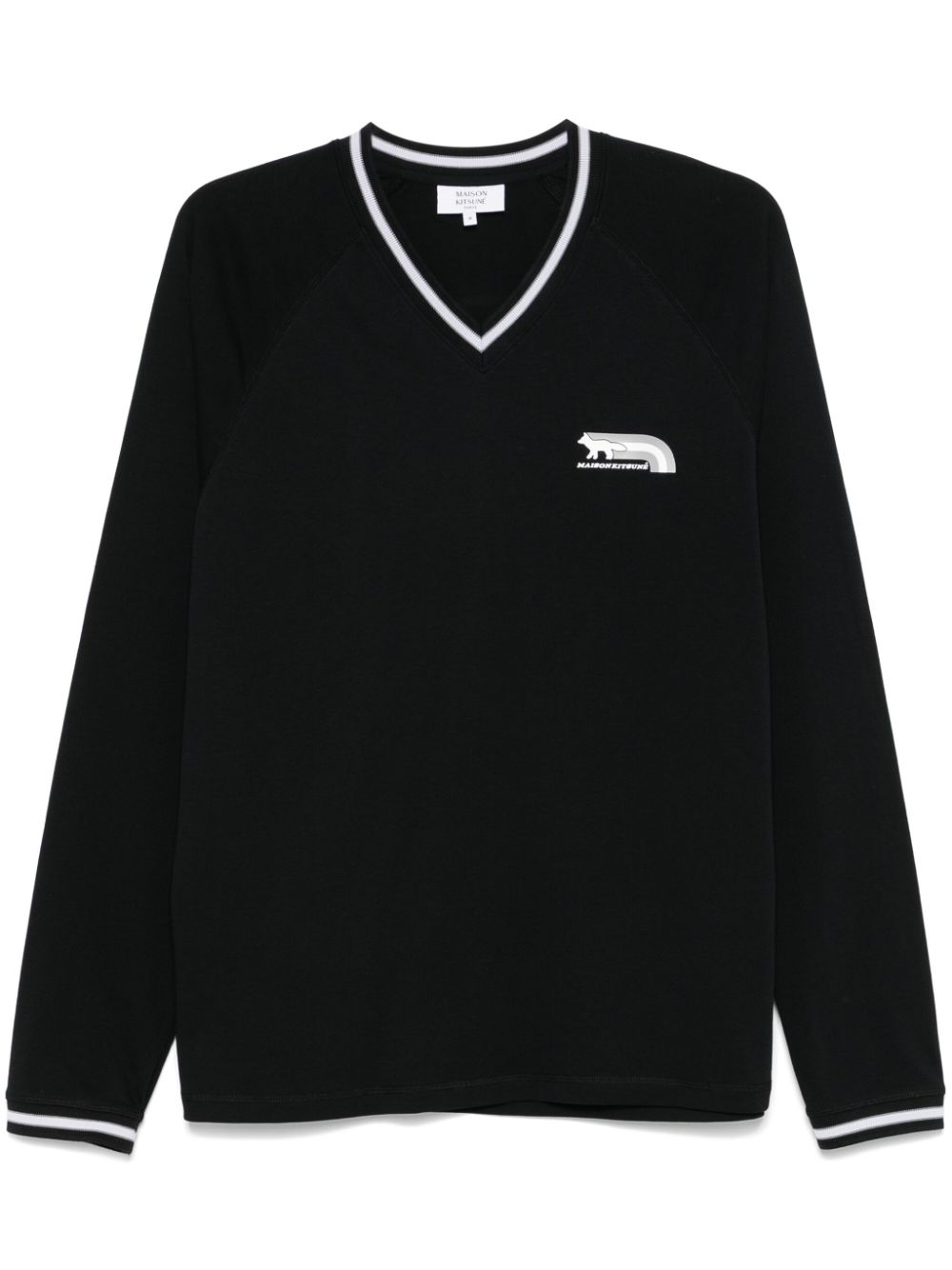 Maison-Kitsune Maison Kitsuné Flax Fox T-shirt Black Men T-Shirts