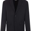 Maison Kitsuné logo-patch Wool Blazer Black Men Blazers Maison-Kitsune