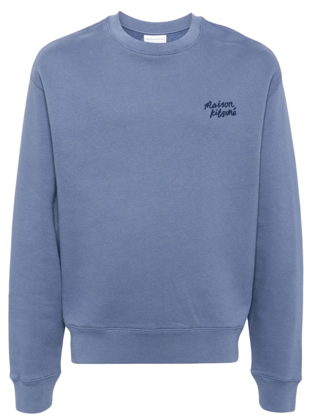 Maison Kitsuné logo-embroidered Sweatshirt Blue Maison-Kitsune Men Sweatshirts