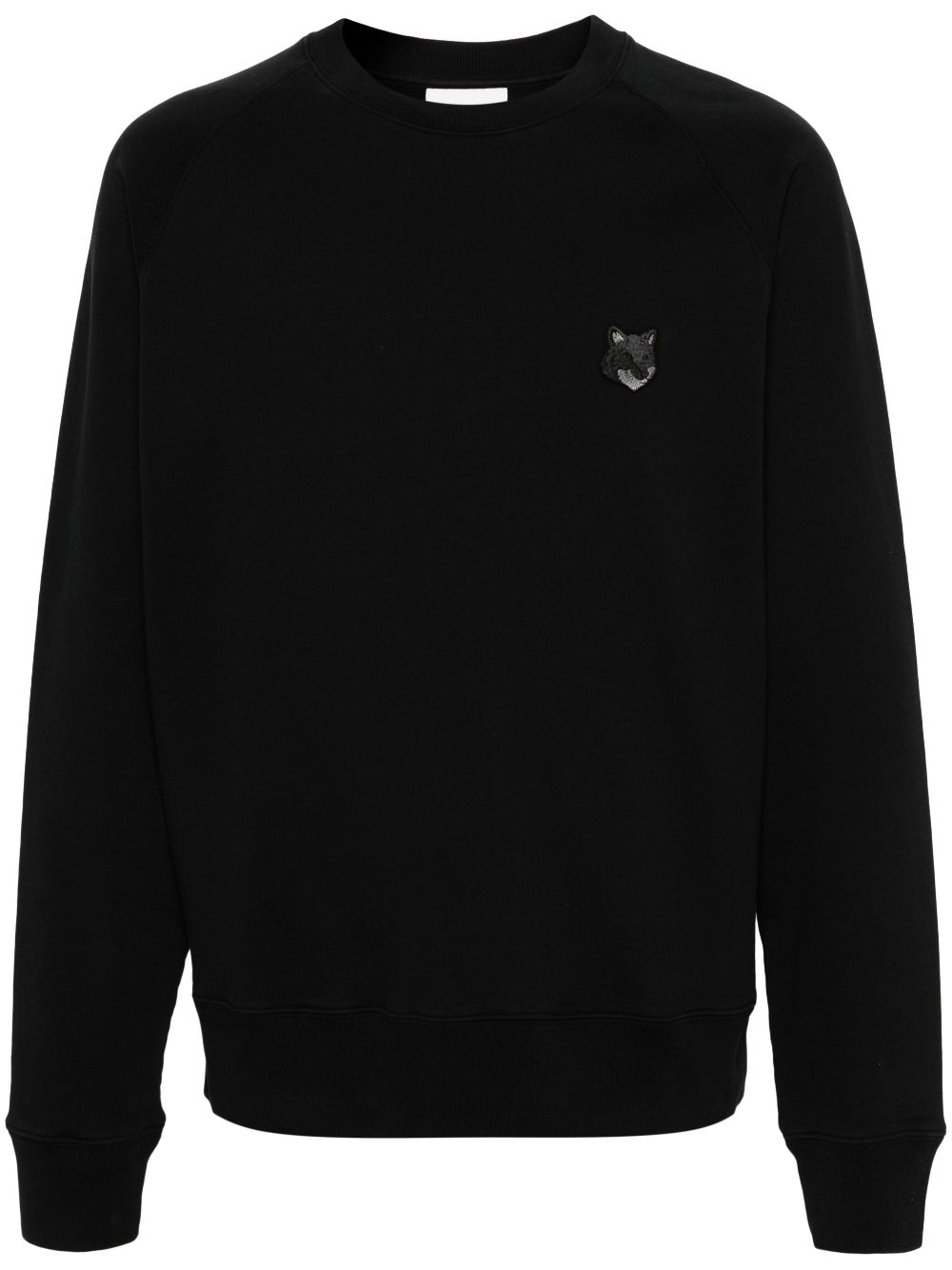 Maison-Kitsune Maison Kitsuné fox-patch Cotton Sweatshirt Black Men Sweatshirts