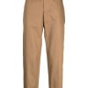 Maison Kitsuné straight-leg Cotton Trousers Brown Men Regular-Fit & Straight Leg Pants Maison-Kitsune