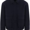 Maison-Kitsune Maison Kitsuné Wool Bomber Jacket Blue Men Bomber Jackets
