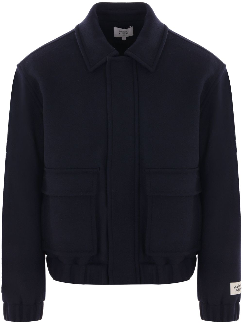 Maison-Kitsune Maison Kitsuné Wool Bomber Jacket Blue Men Bomber Jackets