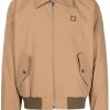 Maison-Kitsune Maison Kitsuné Bold Fox Head-appliqué Gabardine Jacket Brown Men Lightweight Jackets