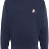 Maison-Kitsune Maison Kitsuné Speedy Fox-patch Cotton Sweatshirt Blue Men Sweatshirts
