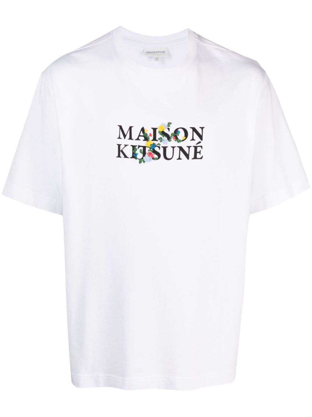 Maison Kitsuné logo-print Cotton T-shirt White Men T-Shirts Maison-Kitsune