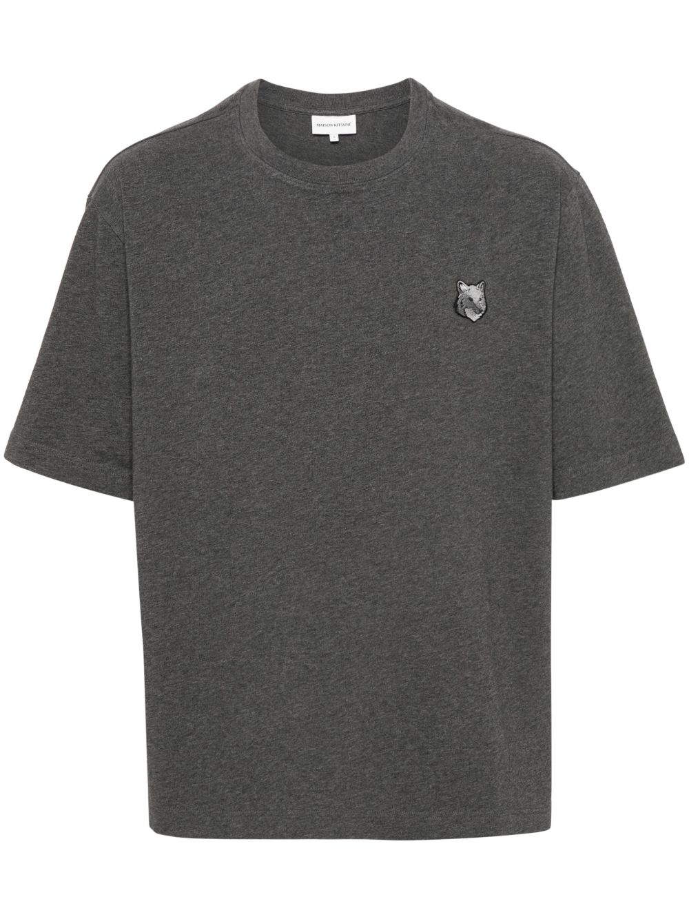 Maison-Kitsune T-Shirts Men Maison Kitsuné Fox-motif Cotton T-shirt Grey