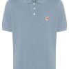 Maison-Kitsune Polo Shirts Men Maison Kitsuné Fox Head Patch Polo Shirt Blue
