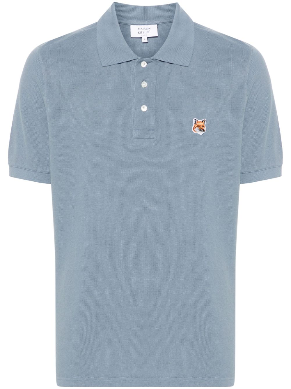 Maison-Kitsune Polo Shirts Men Maison Kitsuné Fox Head Patch Polo Shirt Blue