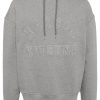 Maison Kitsuné logo-embroidered Cotton Hoodie Grey Maison-Kitsune Men Hoodies