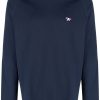 Maison-Kitsune Sweatshirts Men Maison Kitsuné logo-patch crew-neck Sweatshirt Blue