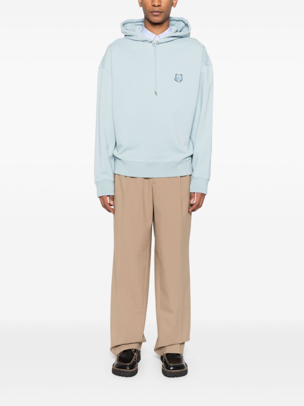 Maison Kitsuné Bold Fox Head-patch Hoodie Blue Men Hoodies Maison-Kitsune