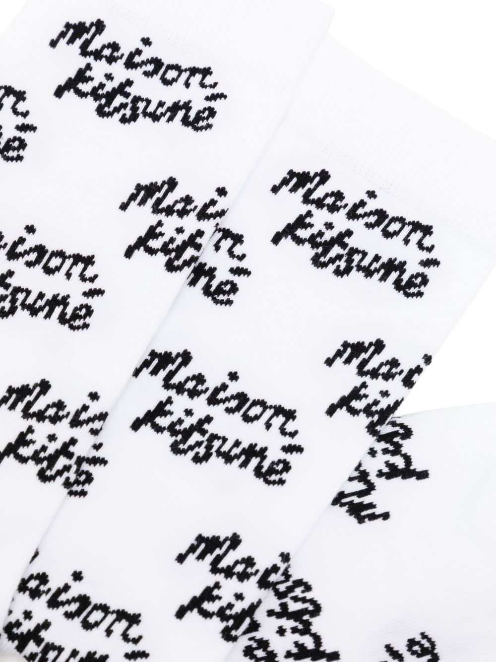 Maison Kitsuné Monogram Knit Socks White Men Socks Maison-Kitsune