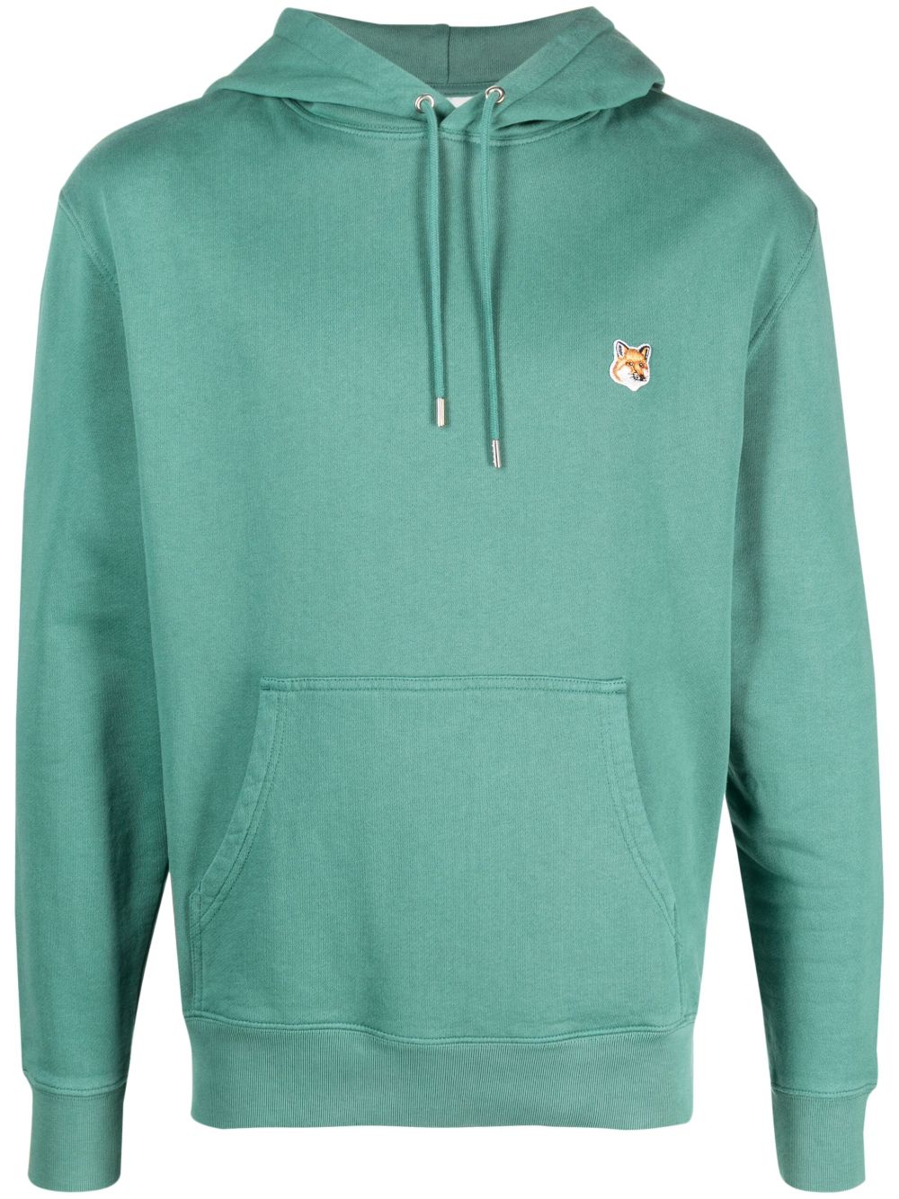 Maison-Kitsune Maison Kitsuné Fox-motif Cotton Hoodie Green Men Hoodies