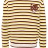 Maison-Kitsune Knitted Sweaters Men Maison Kitsuné Fox Head Intarsia Striped Jumper Green