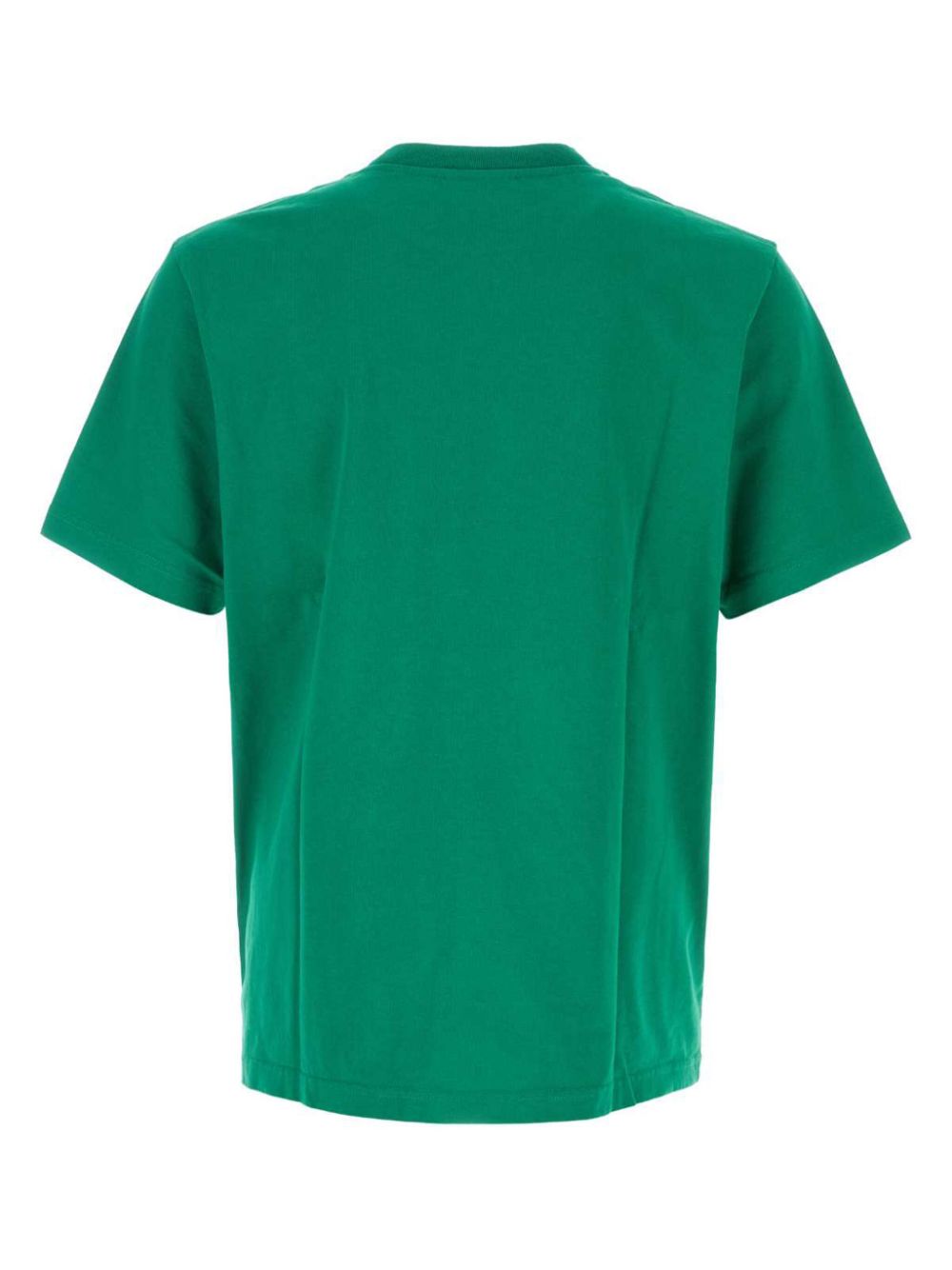 Maison Kitsuné logo-embroidered Cotton t-shirt Green Men T-Shirts Maison-Kitsune