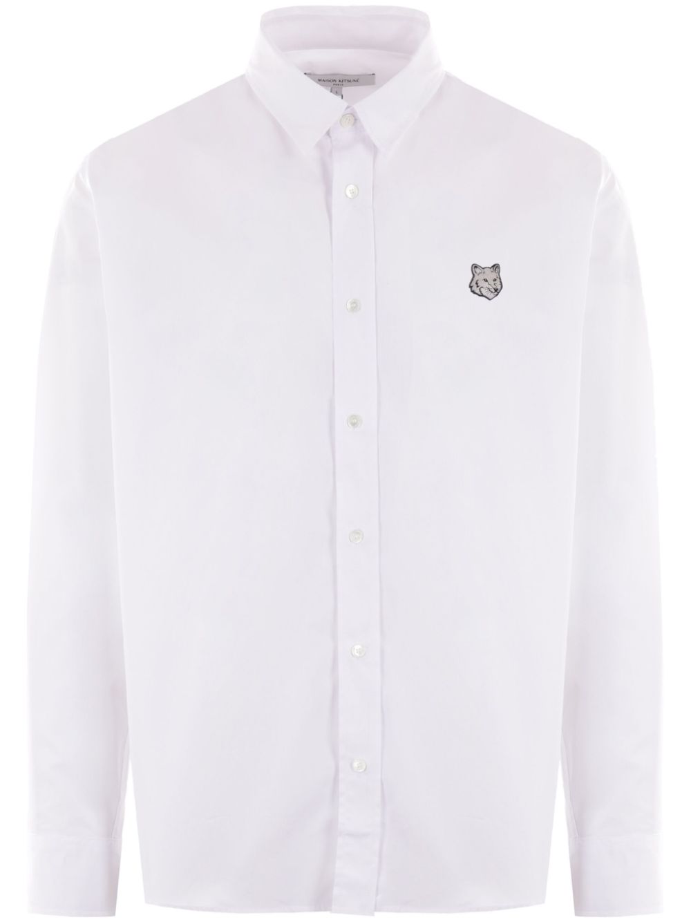 Maison-Kitsune Maison Kitsuné Contour Fox Head Shirt White Men Shirts