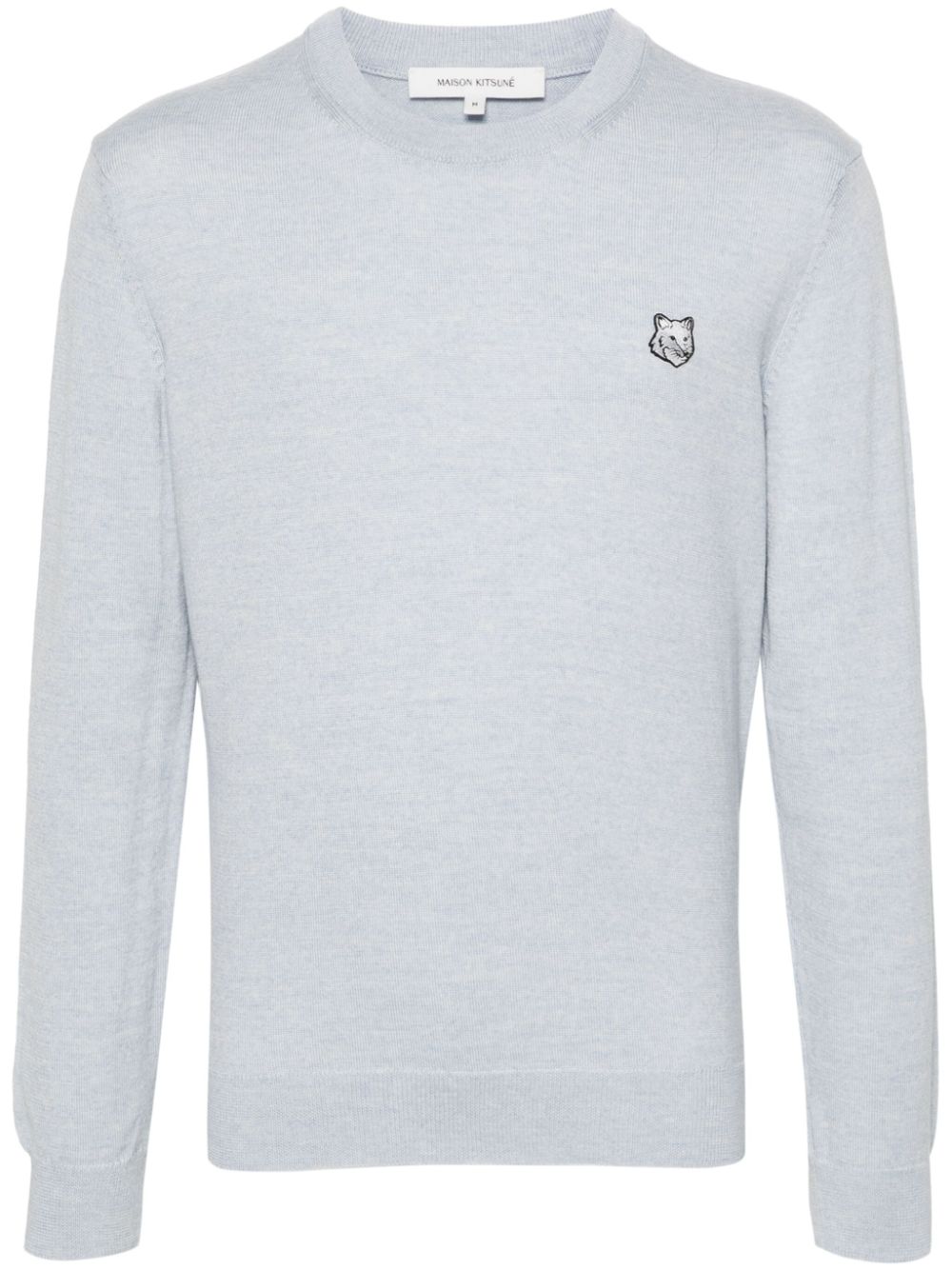 Maison Kitsuné Bold Fox Head Wool Jumper Blue Men Knitted Sweaters Maison-Kitsune