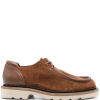 Maison-Kitsune Derby Shoes Men Maison Kitsuné Suede Derby Shoes Brown