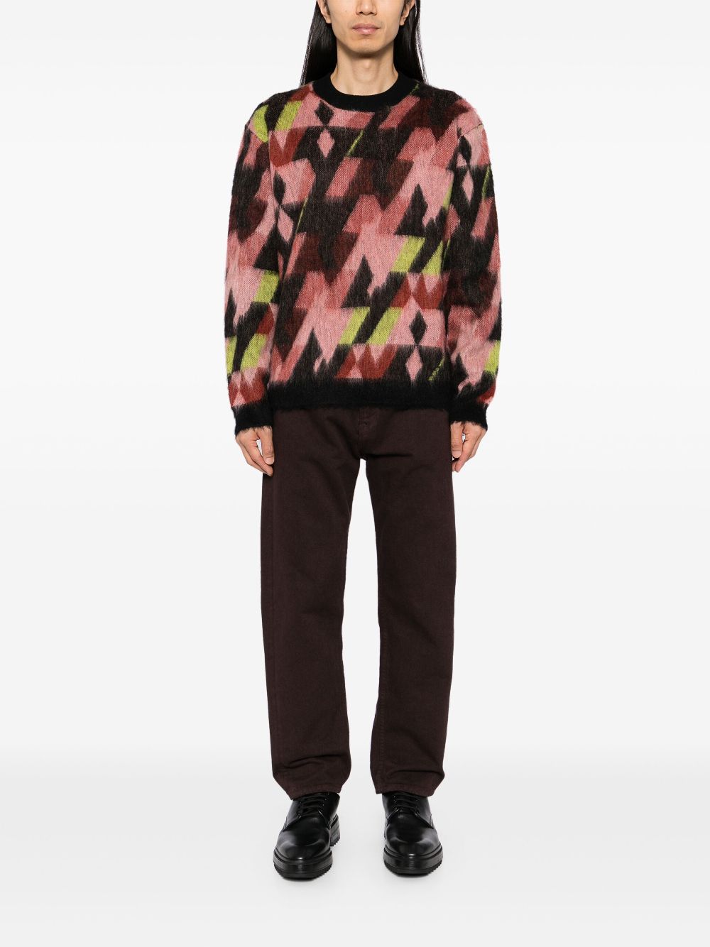 Men Knitted Sweaters Maison-Kitsune Maison Kitsuné Graphic Jumper Pink