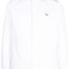 Maison Kitsuné fox-motif button-up Cotton Shirt White Maison-Kitsune Men Shirts