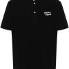 Maison-Kitsune Polo Shirts Men Maison Kitsuné Handwriting logo-embroidered Polo Shirt Black