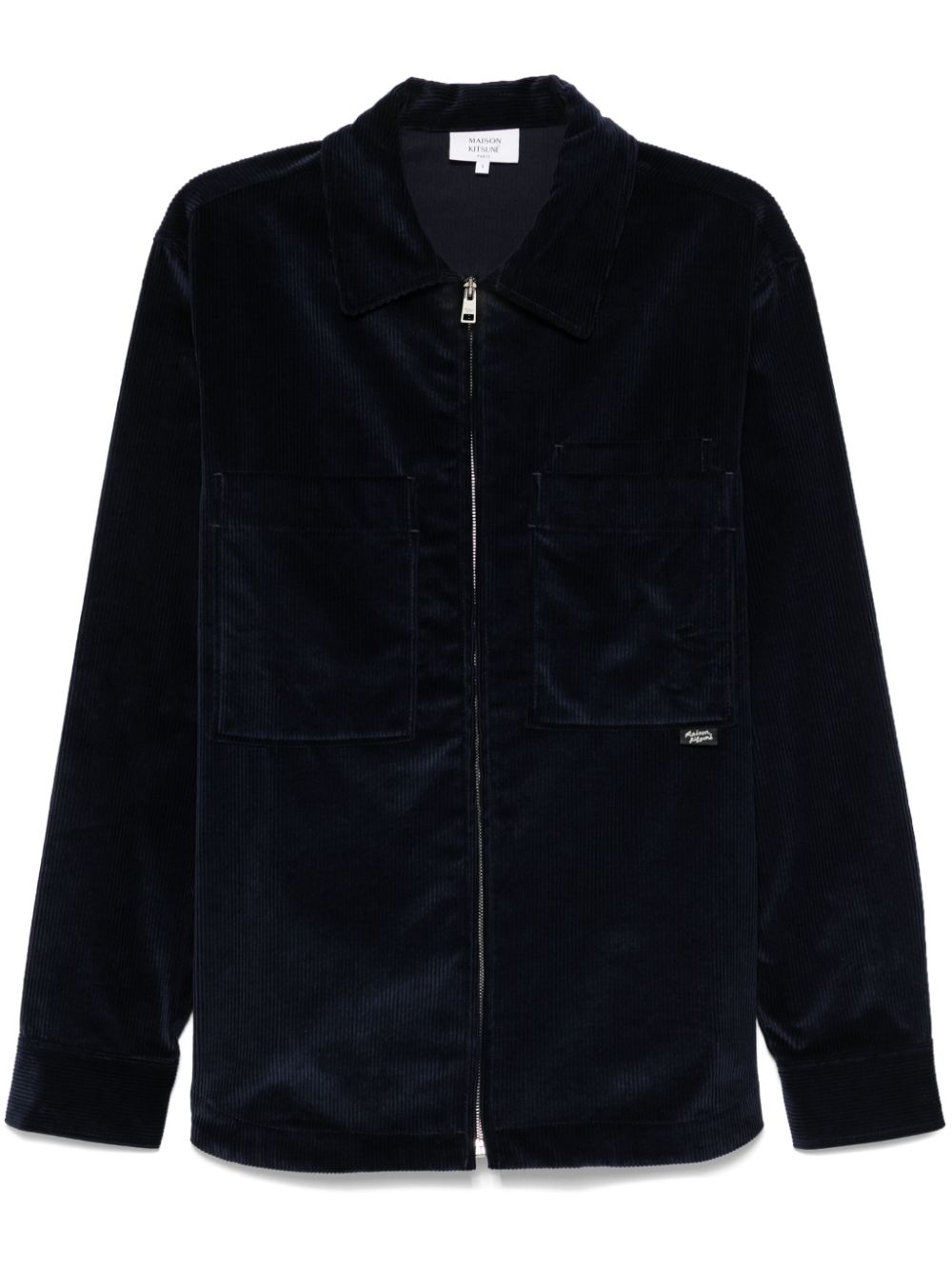Men Shirt Jackets Maison-Kitsune Maison Kitsuné zip-up Shirt Jacket Blue