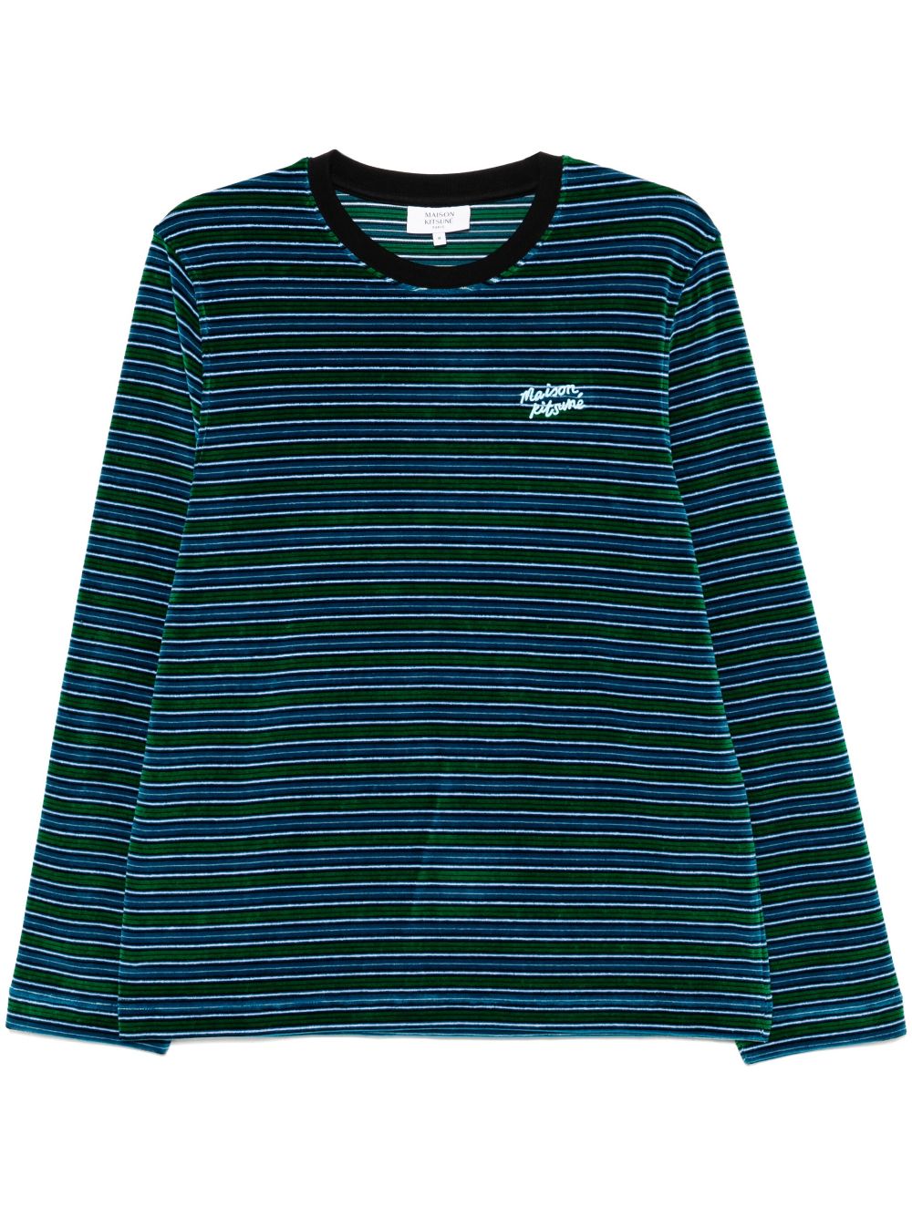 Maison Kitsuné Long Sleeves T-shirt Blue Men T-Shirts Maison-Kitsune