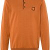 Men Knitted Sweaters Maison-Kitsune Maison Kitsuné Henley fox-patch Jumper Brown