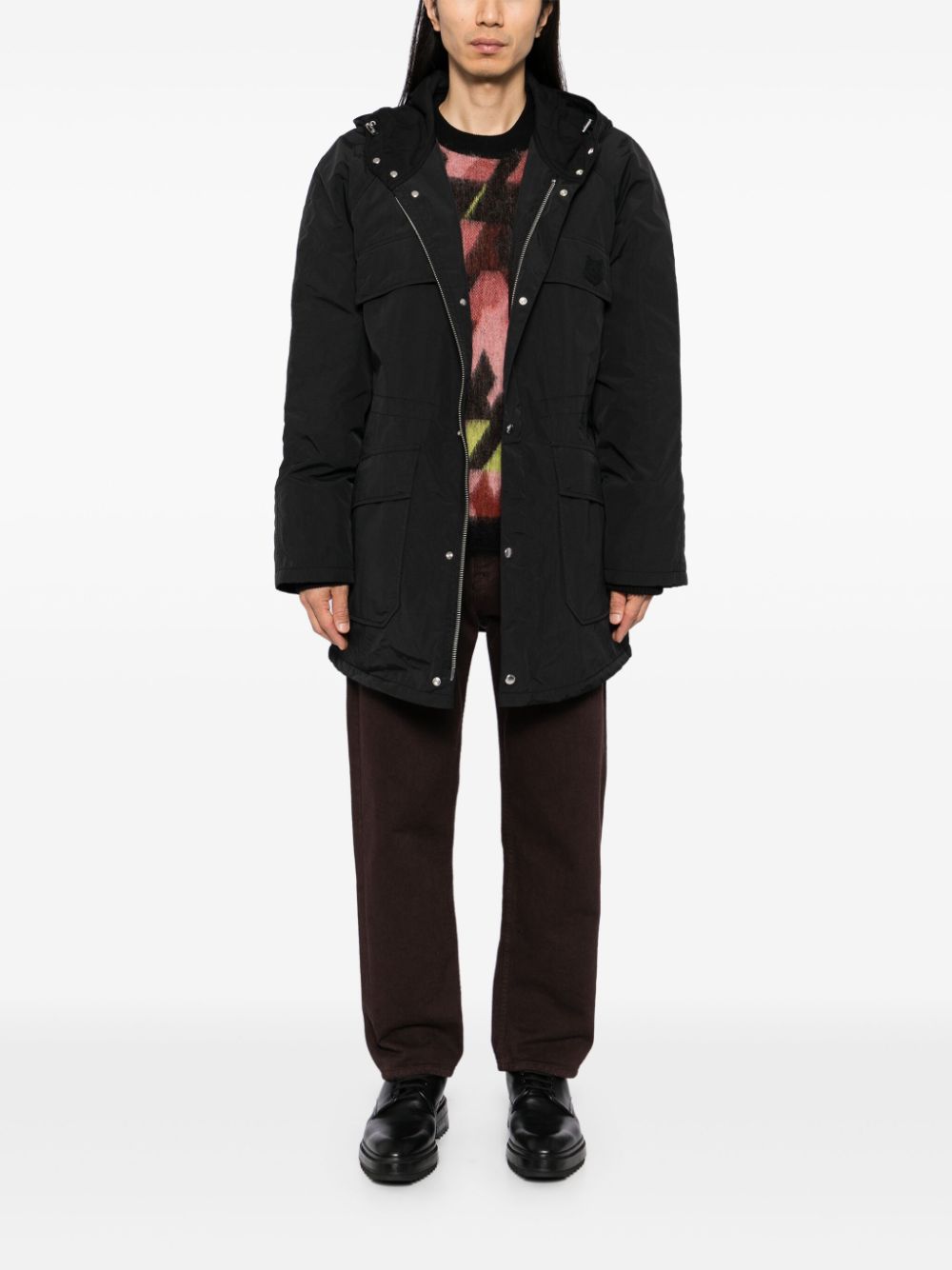 Maison-Kitsune Down Jackets Men Maison Kitsuné Hooded Parka Black