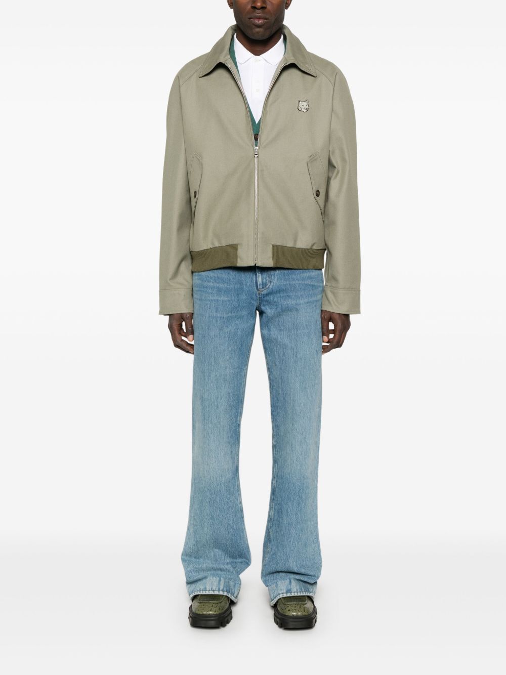 Maison Kitsuné Harrington Jacket Green Men Lightweight Jackets Maison-Kitsune