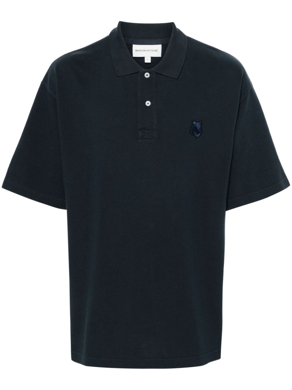 Maison-Kitsune Polo Shirts Men Maison Kitsuné Fox-patch Polo Shirt Blue