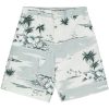 Maison Kitsuné graphic-print Deck Shorts Blue Maison-Kitsune Men Deck Shorts